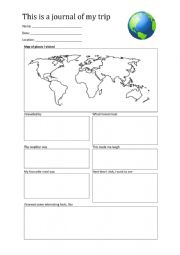 English Worksheet: A journal of my trip