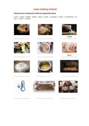 English Worksheet: Lear cooking actions