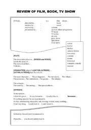 English Worksheet: Film or book review