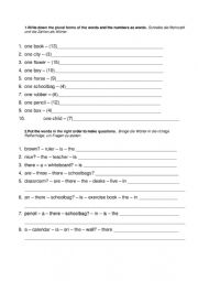 English Worksheet: Singular Plural Nouns