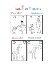 Tall and short  Live Worksheets
