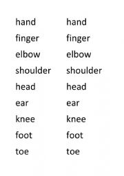 English Worksheet: Body parts