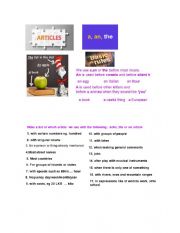 English Worksheet: Articles