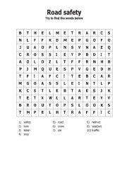 Road safety word-search