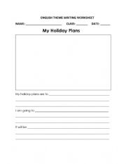 English Worksheet: MY HOLIDAY PLANS