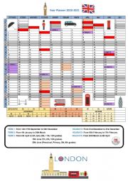 English worksheet: year planner