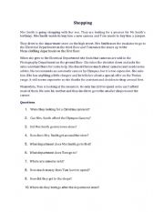 English Worksheet: Shopping