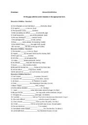 English Worksheet: gerund and infinitive