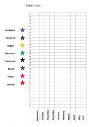 English Worksheet: Mood Tracker