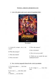 English Worksheet: The Avengers - Comparative and Superlative Activity