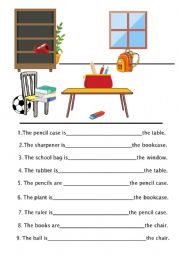 English Worksheet: Where is it? / Where are they?