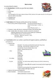 English Worksheet: book review