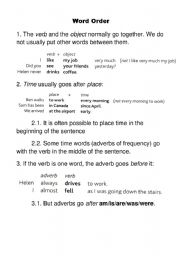 Word Order Rules