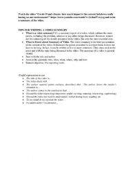 English Worksheet: Covid-19 and climate: summary writing