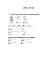 English Worksheet: Comparatives