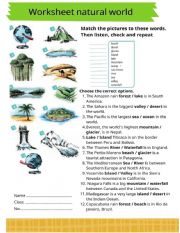 English Worksheet: Natural world vocabulary