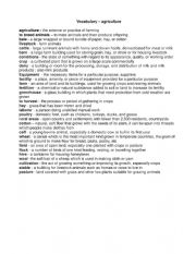 English Worksheet: Agriculture vocabulary