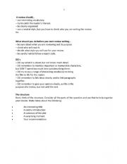 English Worksheet: How to write a review