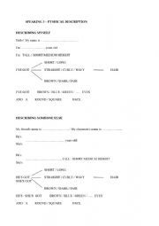 English Worksheet: Physical description