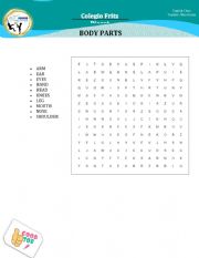 English Worksheet: parts of the body