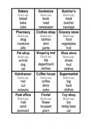 English Worksheet: Taboo shops