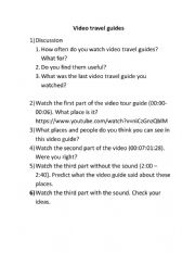 English Worksheet: Video tour guides