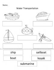 English Worksheet: Water Transportation