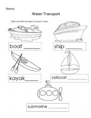 English Worksheet: Water Transport