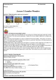 English Worksheet: Lesson 5 London wonders (8th form)