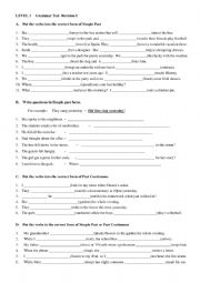 English Worksheet: Grammar Revision 1