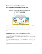 English Worksheet: family introduction