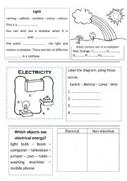 English Worksheet: Science project
