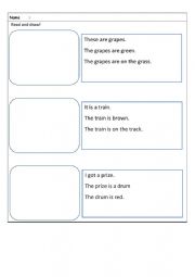 English Worksheet: Read and Draw