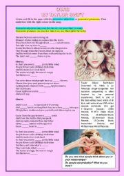 Song Ours by Taylor Swift (Possessive Adjs and Pronouns)