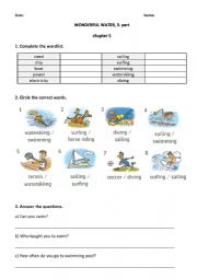 English Worksheet: WONDERFUL WATER, 3. part