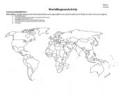 English Worksheet: World Regions Worksheet