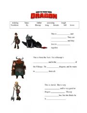 English Worksheet: HOW TO TRAIN YOUR DRAGON WORKSHEET