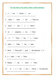 English Worksheet: There is/There are