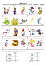 English Worksheet: fairy tales vocabulary