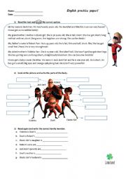 English Worksheet: People description