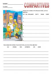 English Worksheet: SIMPSONS_ PHYSICAL FEATURES COMPARATIVES