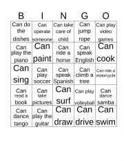 Bingo ,modal verb can