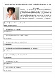 English Worksheet: WH Question 03 - Read and Answer