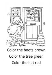 English Worksheet: Santa Claus Coloring with reading comprehension