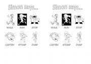 English Worksheet: Simon says picture dictionary