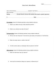 English Worksheet: Movie/TV Review-Extra Credit