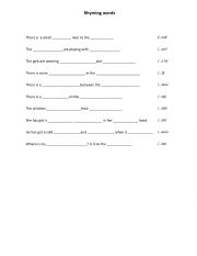 English Worksheet: Rhyming sounds