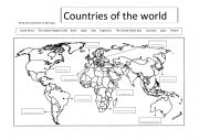 English Worksheet: Countries of the world - Vocabulary practice