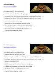 English Worksheet: the whistling scarecrow