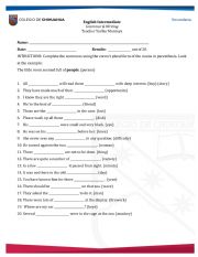 English Worksheet: Purals